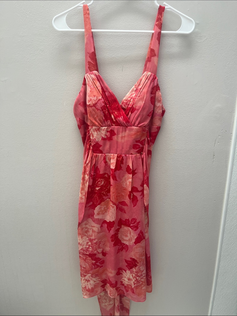 Signature by Sangria Pink and Coral Floral Sundress